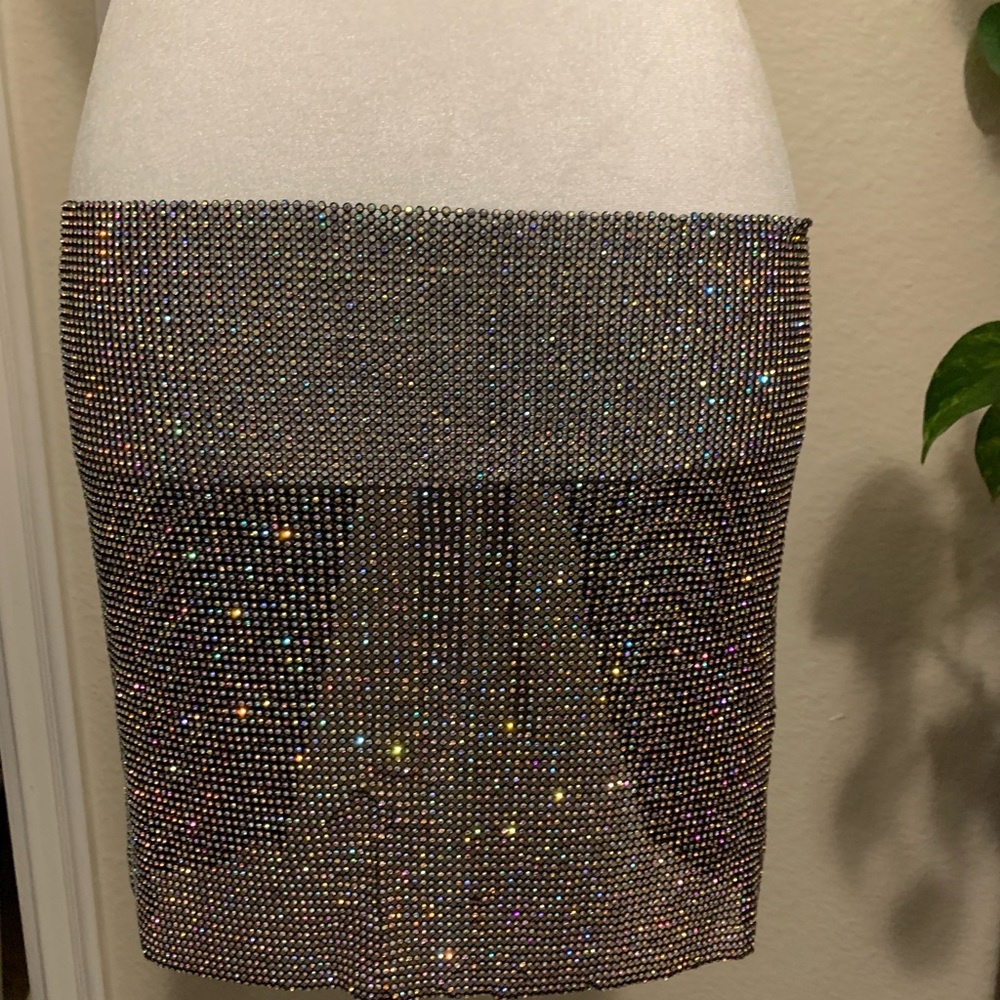 rhinestone look Metal Crystal waist cover up NWT STUNNING